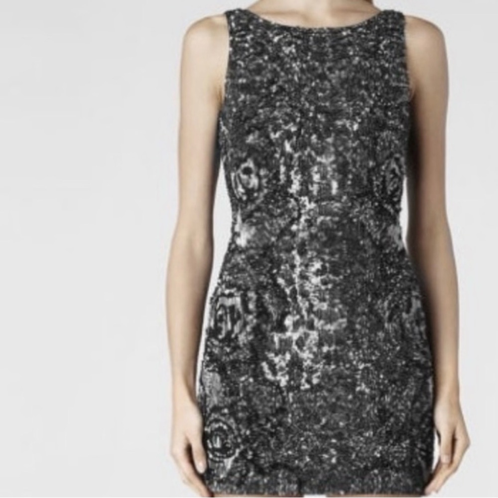 All Saints Embellished Black Sequin Dress - Picture 8 of 8